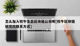 怎么加入牧牛生态区块链公司呢[牧牛区块链研究院联系方式]